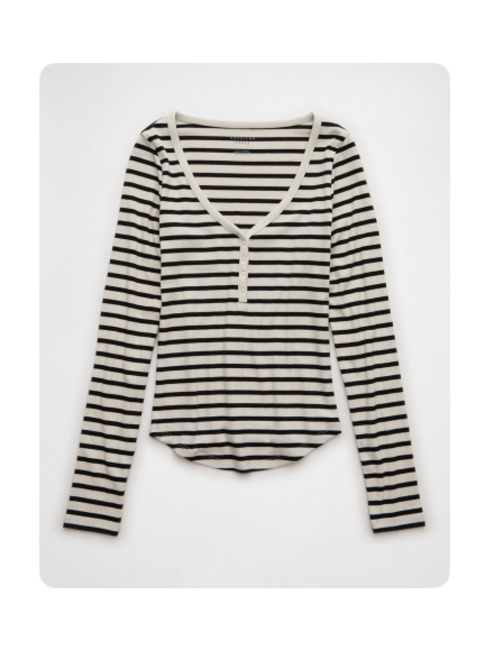 American Eagle Outfitters Henley Long Sleeve Top